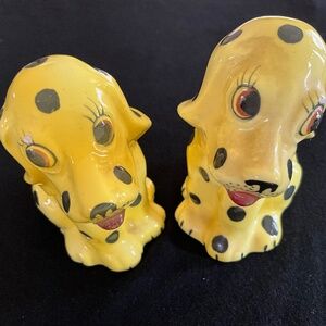Yellow Dalmatian Salt and Pepper Shakers Japan Totiyao